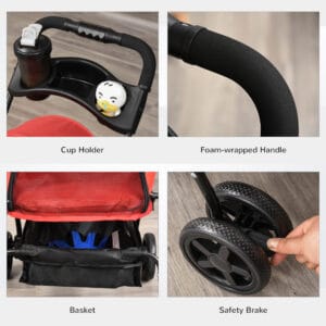 Dog Stroller No-Zip Travel Carriage