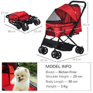 Dog Stroller Travel Carriage,
