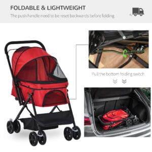 Dog Stroller Travel Carriage,