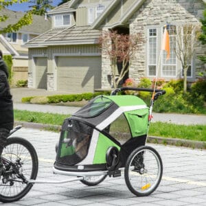 Pawhut Bicycle Trailer 2-in-1 Pet Stroller