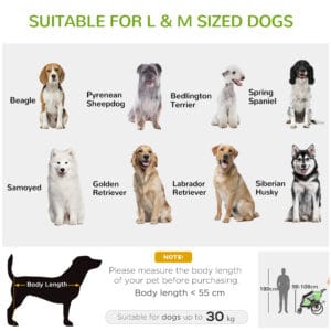 Pawhut Bicycle Trailer 2-in-1 Pet Stroller