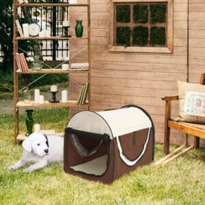 Pawhut Dog Travel Carrier Foldable Brown