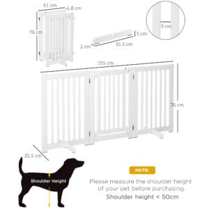PawHut MDF Dog Gate Step over Panel Fence PawHut MDF Dog Gate Step over Panel Fence