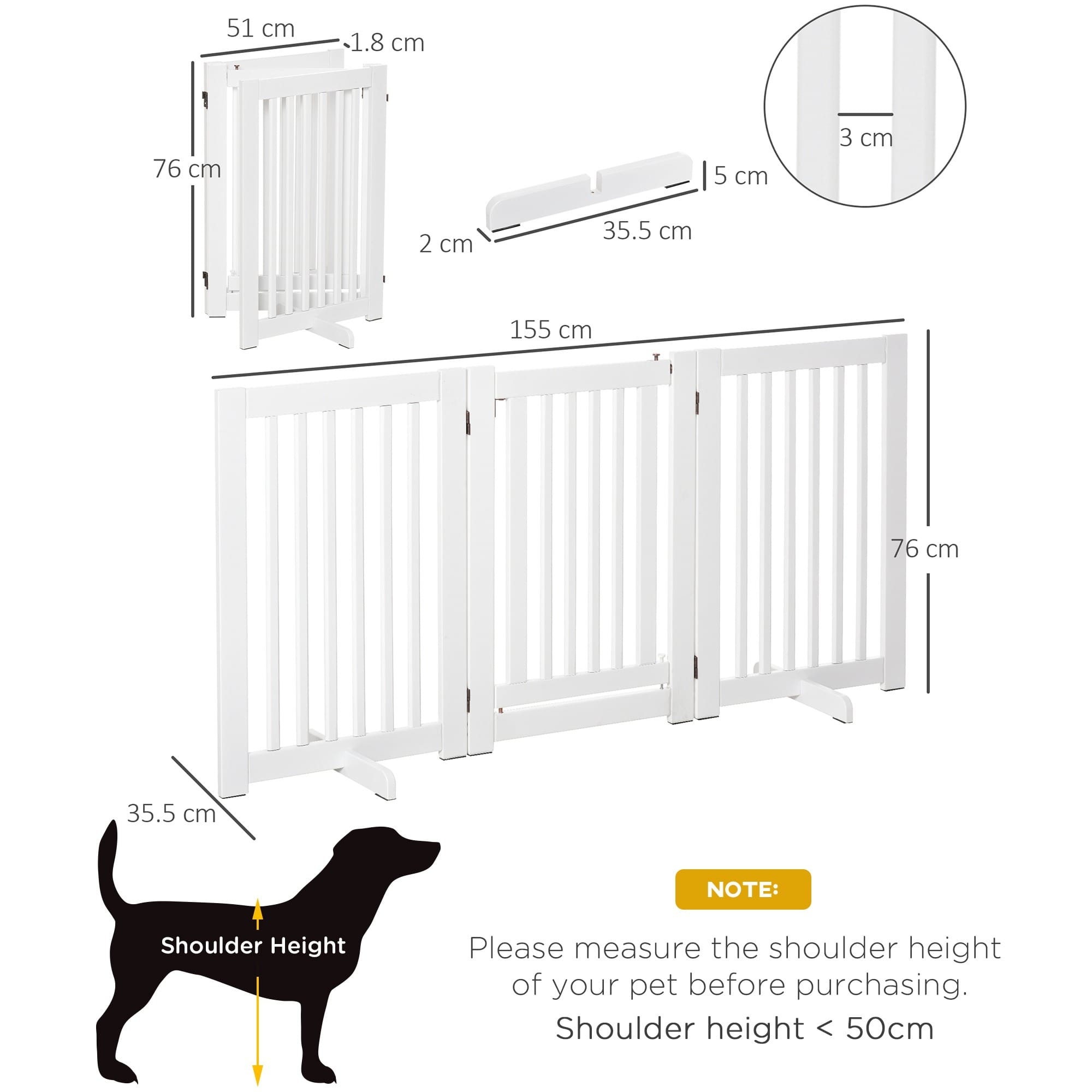 PawHut MDF Dog Gate Step over Panel Fence PawHut MDF Dog Gate Step over Panel Fence