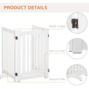 PawHut MDF Dog Gate Step over Panel Fence PawHut MDF Dog Gate Step over Panel Fence
