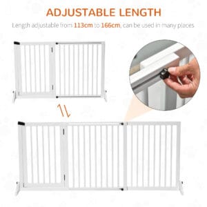 Pawhut Wooden Pet Gate w/ Lockable Door