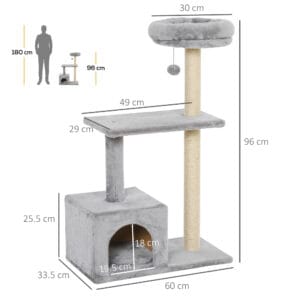 Pawhut Cat Tree w/ Sisal Scratching Posts