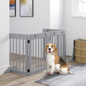 Pawhut Freestanding Pet Gate 4 Panels