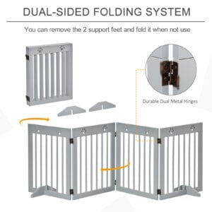 Pawhut Freestanding Pet Gate 4 Panels