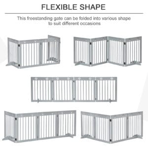 Pawhut Freestanding Pet Gate 4 Panels