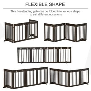 Pawhut Freestanding Pet Gate 4 Panels