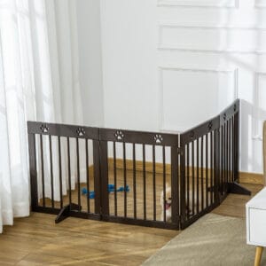 Pawhut Freestanding Pet Gate 4 Panels