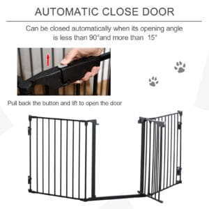 Pawhut 3-Panel Dog Playpen Pet Gate Black