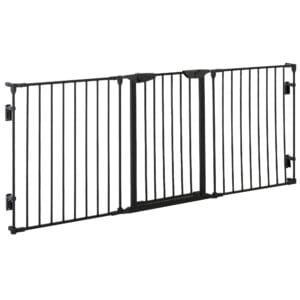 Pawhut 3-Panel Dog Playpen Pet Gate Black