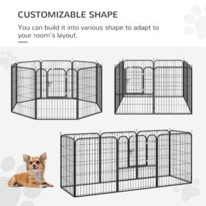 Pawhut Pet Playpen 4 Sizes Foldable Metal
