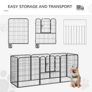 Pawhut Pet Playpen 4 Sizes Foldable Metal