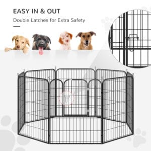 Pawhut Pet Playpen 4 Sizes Foldable Metal
