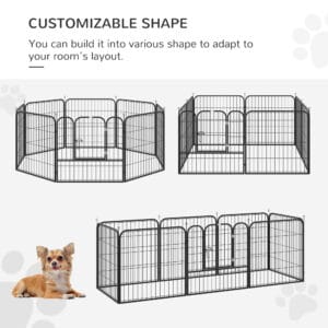 Pawhut Pet Playpen 4 Sizes Foldable Metal