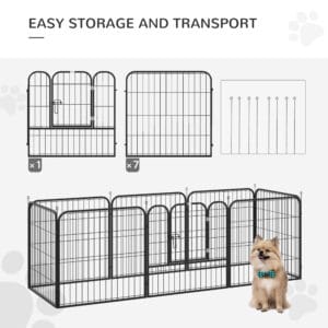 Pawhut Pet Playpen 4 Sizes Foldable Metal