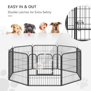 Pawhut Pet Playpen 4 Sizes Foldable Metal
