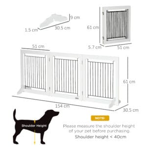Pawhut Foldable Dog Gate Wooden