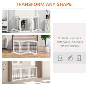 Pawhut Foldable Dog Gate Wooden