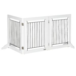 Pawhut Foldable Dog Gate Wooden