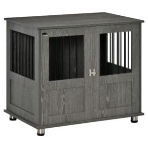 Pawhut Wooden & Wire Dog Cage w/ Doors