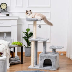 Pawhut Cat Tree Tower w/ Scratching Posts