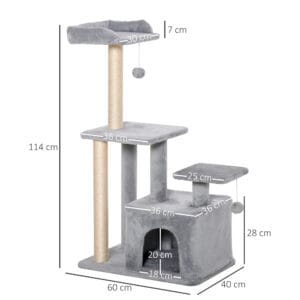 Pawhut Cat Tree Tower w/ Scratching Posts