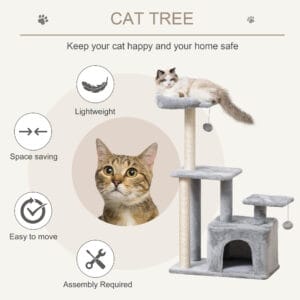 Pawhut Cat Tree Tower w/ Scratching Posts