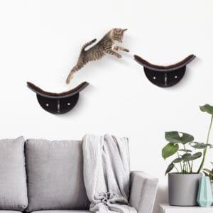 Pawhut Wood Cat Shelf Wall-Mounted