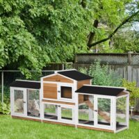 Pawhut Wooden Rabbit & Guinea Pig Hutch