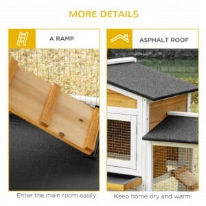 Pawhut Wooden Rabbit & Guinea Pig Hutch