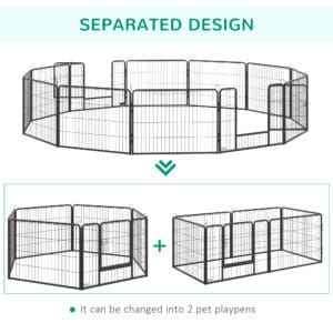 Pawhut Dog Playpen 12 Panels Heavy-Duty