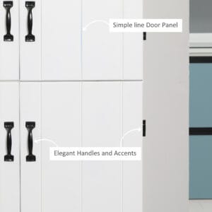 Homcom 4-Door Kitchen Cabinet White