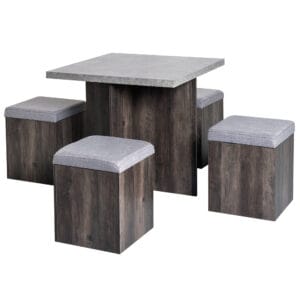 Homcom 5Pc Wooden Dining Table Set