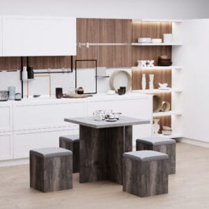 Homcom 5Pc Wooden Dining Table Set