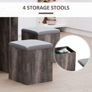 Homcom 5Pc Wooden Dining Table Set