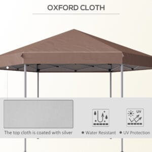 Outsunny Hexagonal Gazebo 4m x 4m Brown