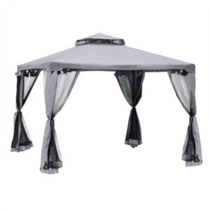 Outsunny Gazebo 2-tier Roof 3 x 3m Grey