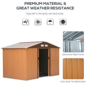 Outsunny Metal Shed Storage 9 x 6ft