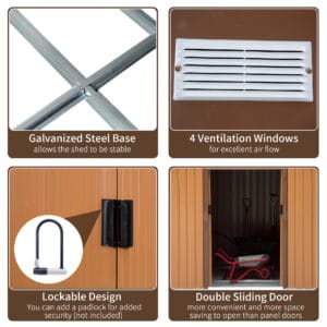 Outsunny Metal Shed Storage 9 x 6ft