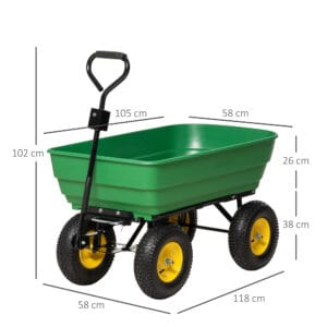 Outsunny 125L Garden Cart Heavy Duty