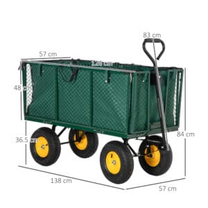 Outsunny Garden Cart Truck Trolley Green