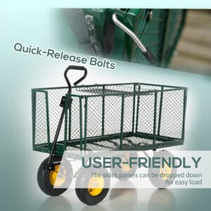 Outsunny Garden Cart Truck Trolley Green