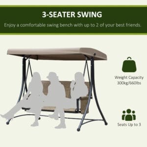 Outsunny 3 Seat Swing Chair High Back