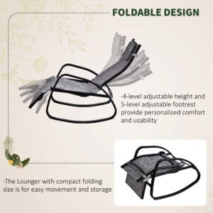 Outsunny Rocking Patio Chair w/ Pillow Grey