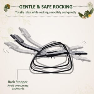 Outsunny Rocking Patio Chair w/ Pillow Grey