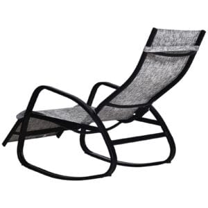 Outsunny Rocking Patio Chair w/ Pillow Grey